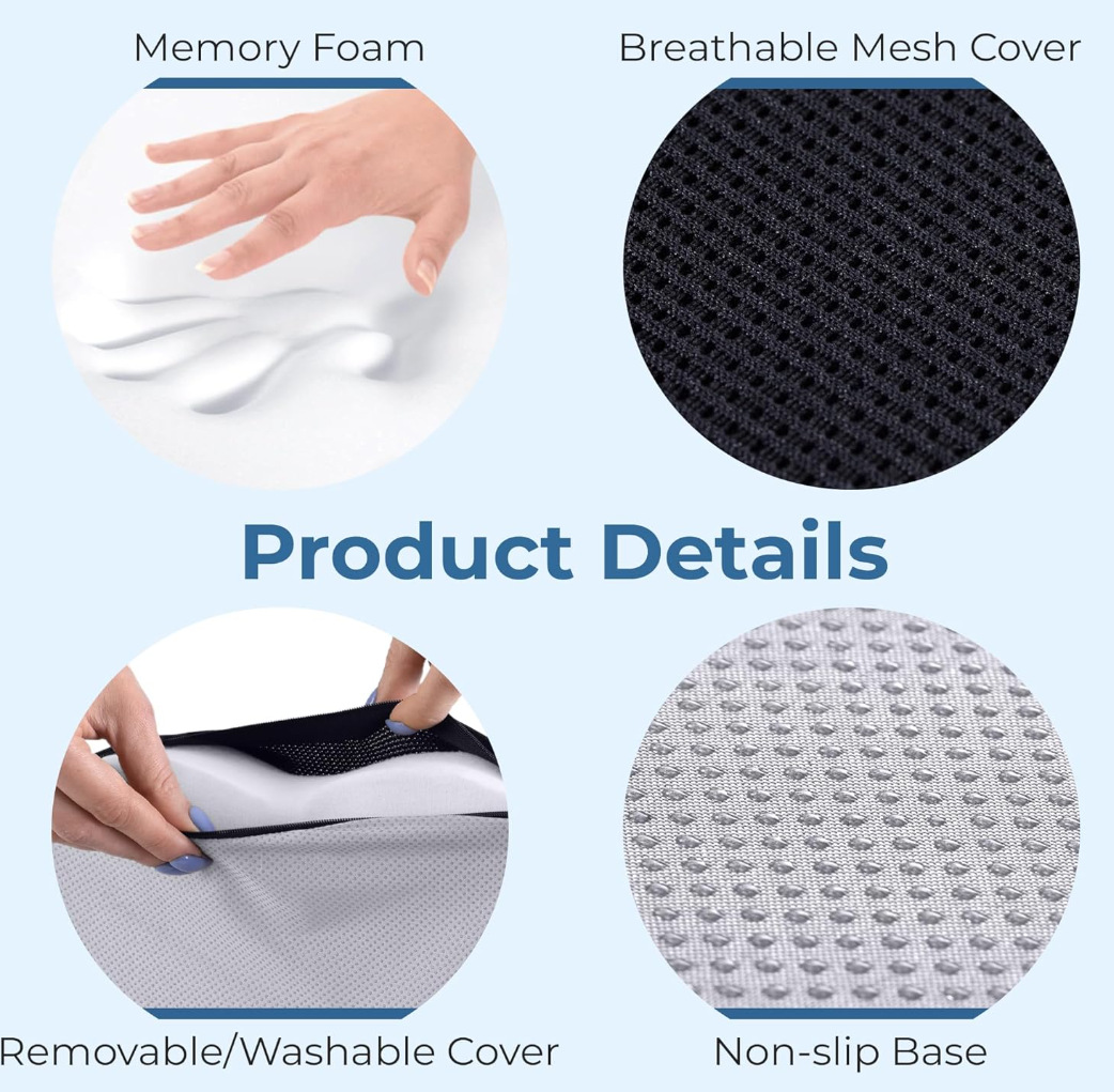ComfiCore™ - Memory Foam Seat Cushion for Pain Relief
