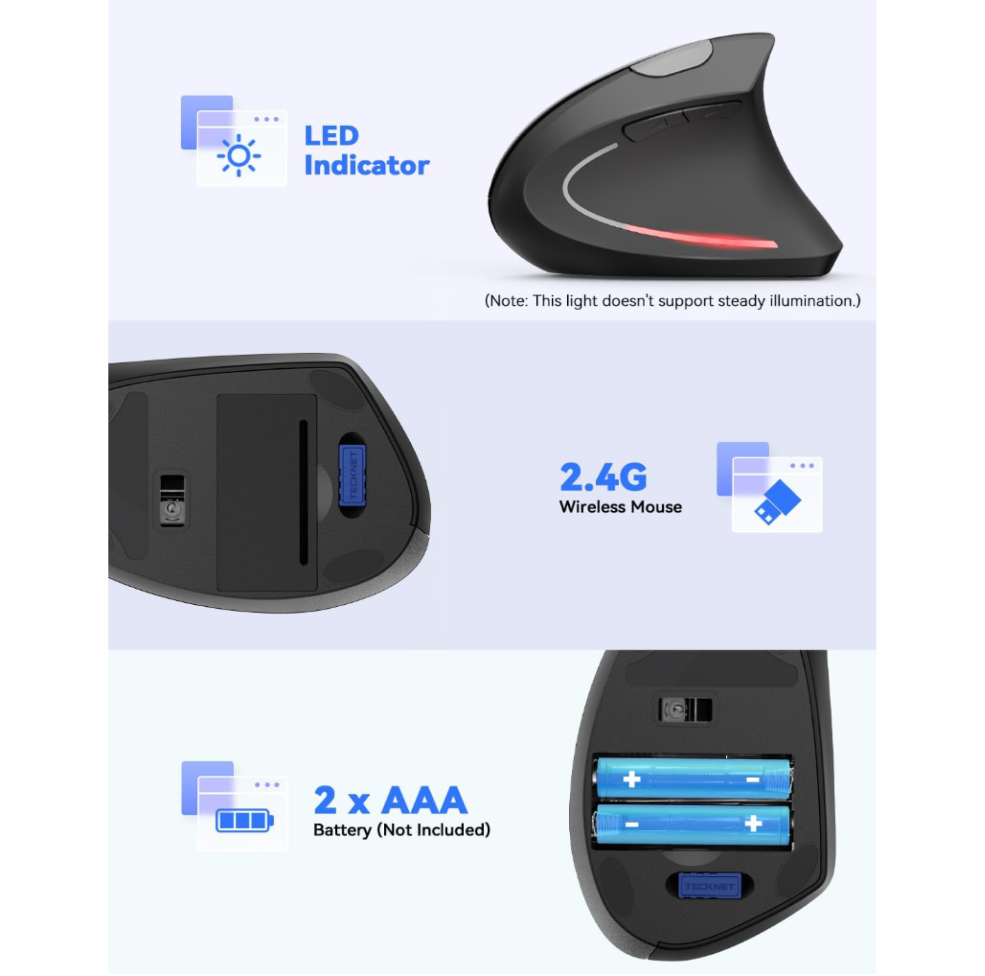 ZenClick™ - Wireless Vertical Ergonomic Mouse