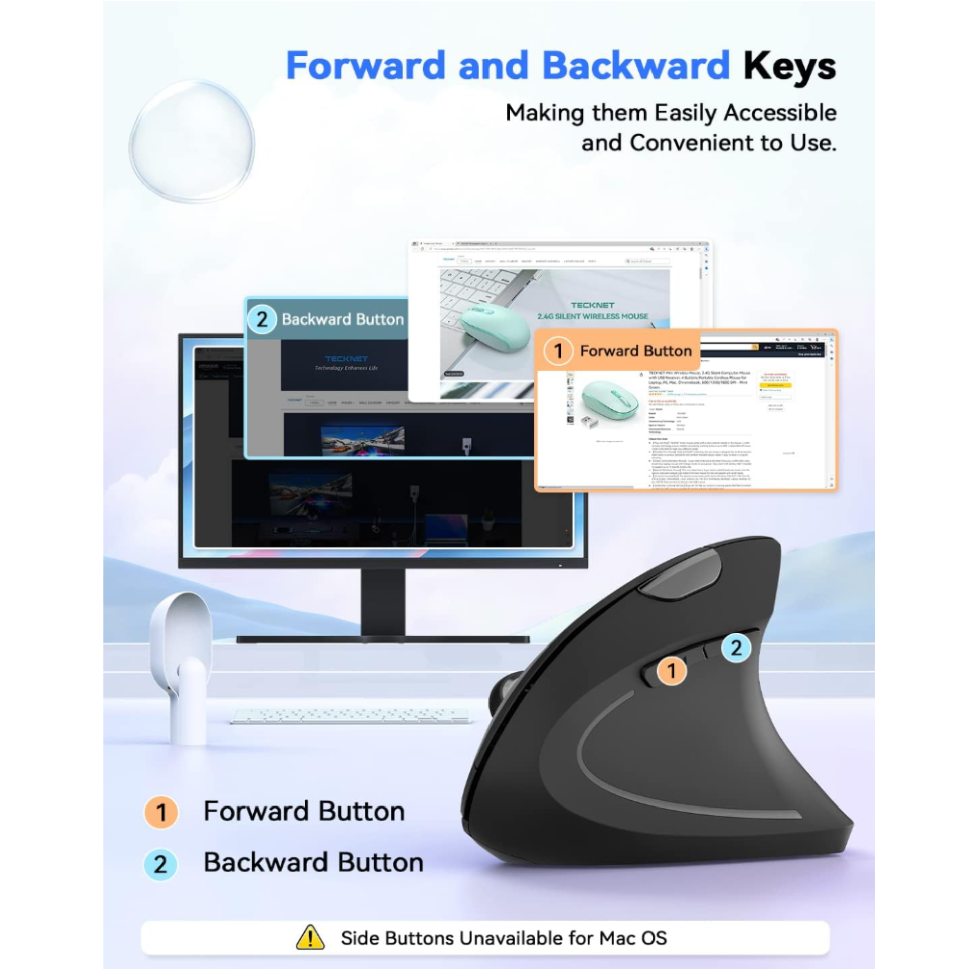 ZenClick™ - Wireless Vertical Ergonomic Mouse