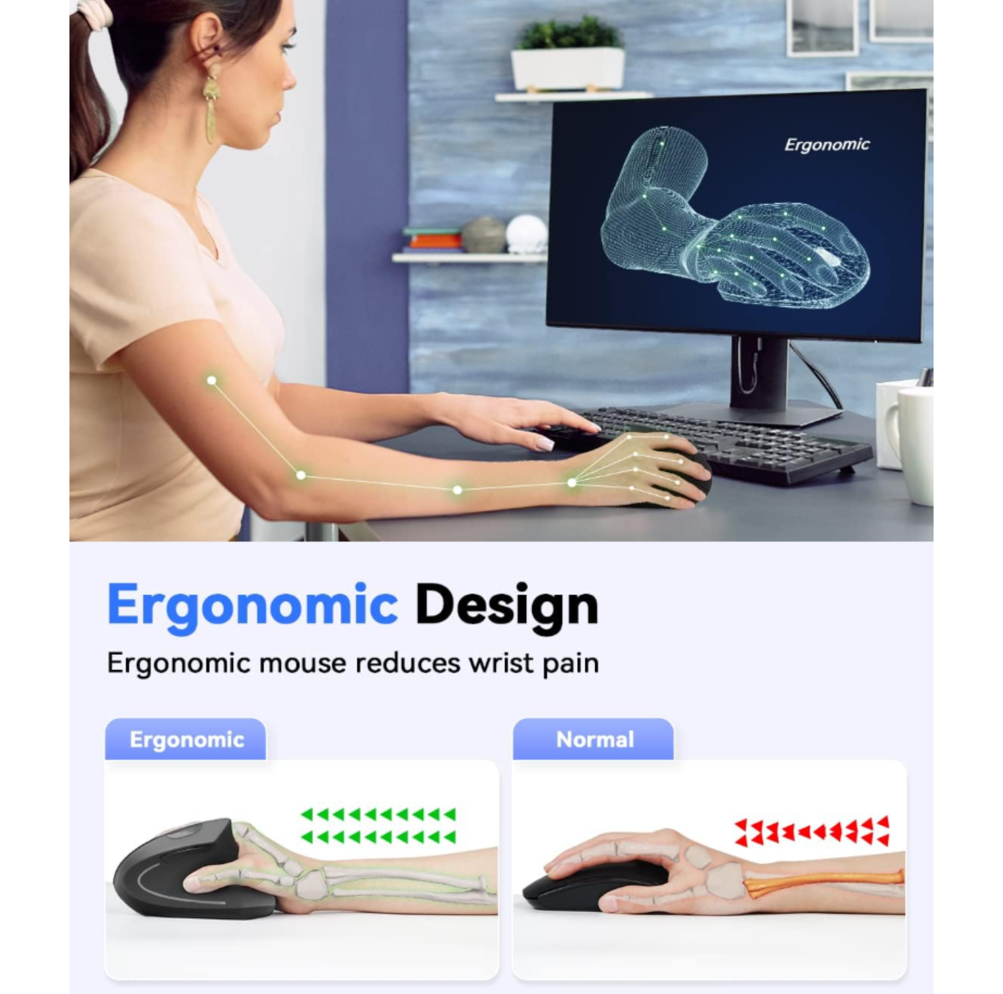 ZenClick™ - Wireless Vertical Ergonomic Mouse