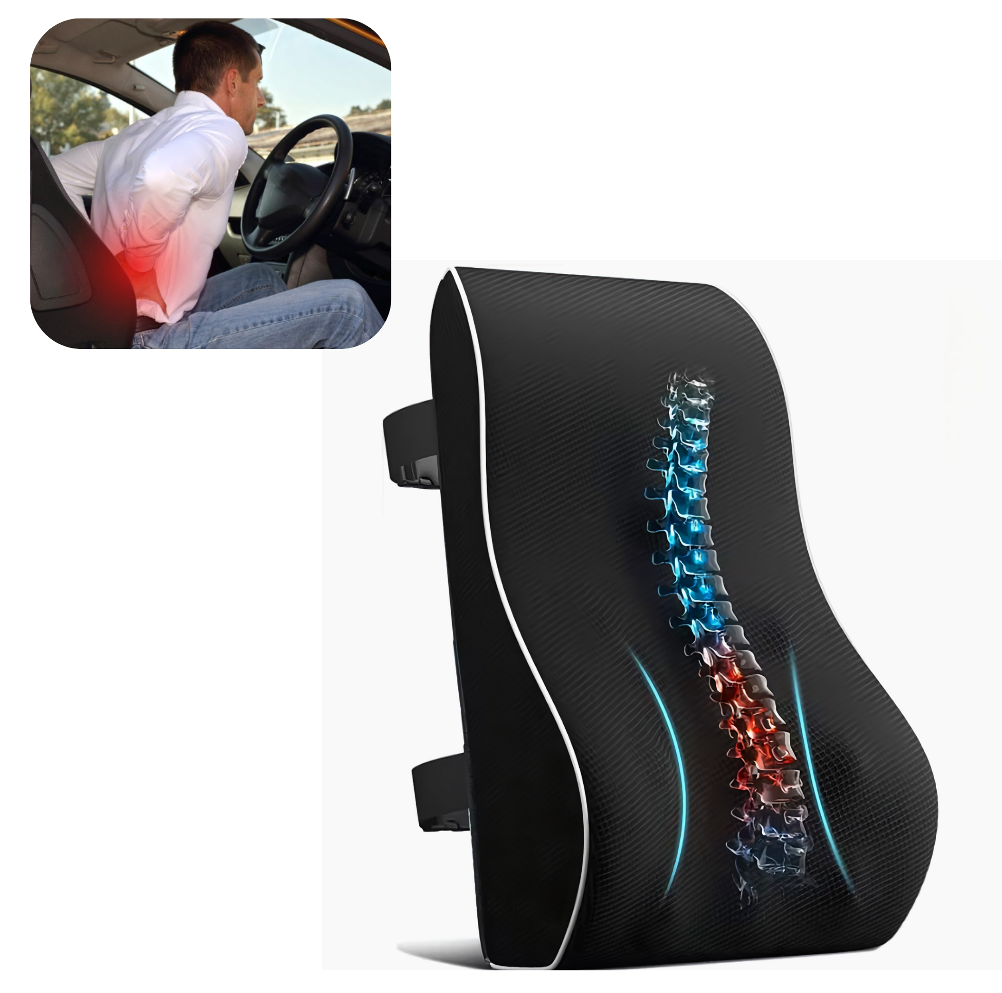 Alignix™ – Memory Foam Lumbar Support Pillow
