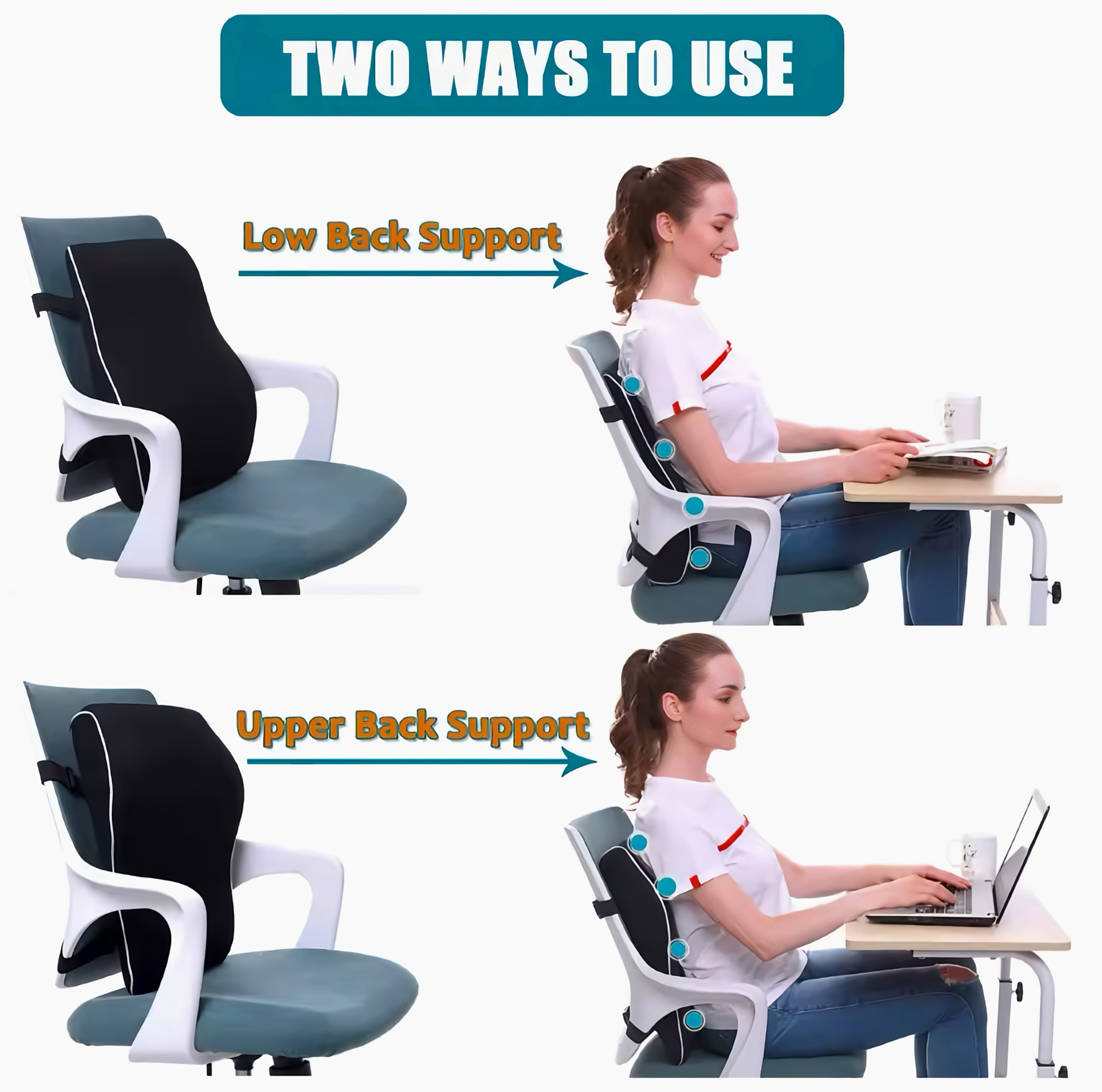 Alignix™ – Memory Foam Lumbar Support Pillow